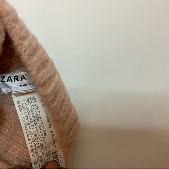 New Zara Baby Girl Fuzzy Bunny Ears Warm Hat 6-12M - Picture 7 of 8